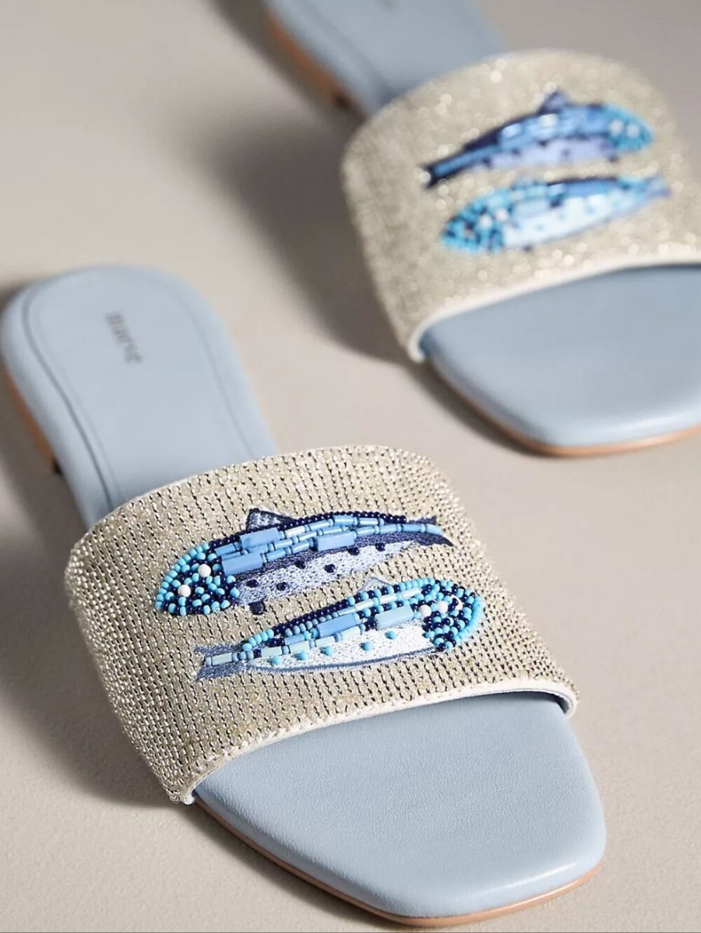 NEW! Anthropologie Maeve The Fiona Beaded Sandal Slides